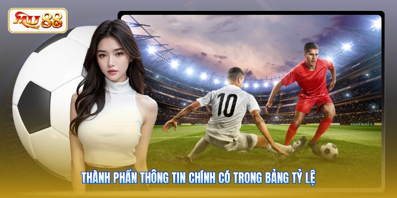 Thành phần thông tin chính có trong bảng tỷ lệ